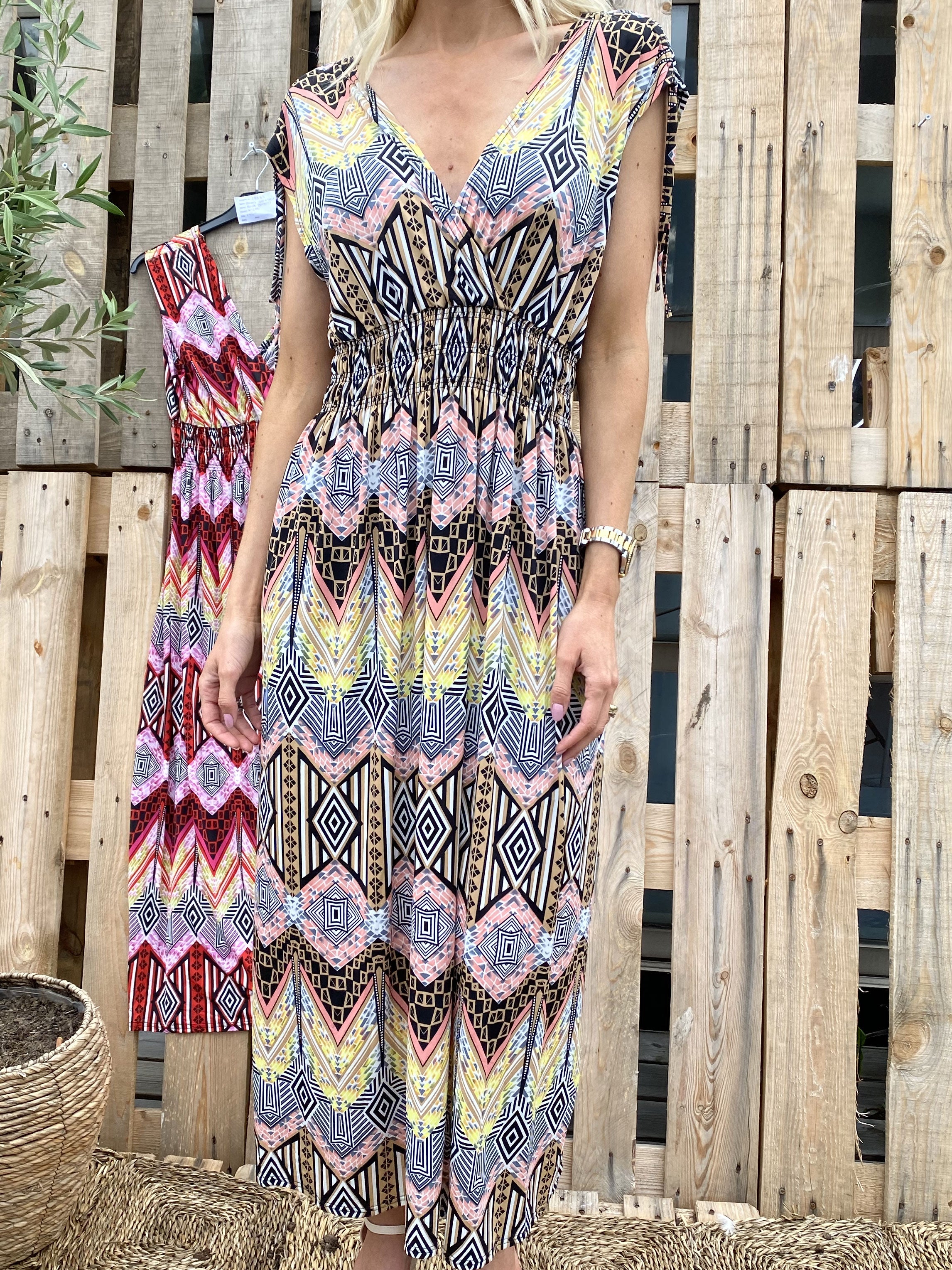 Pams Sleeveless - Lang kjole i elastisk stof